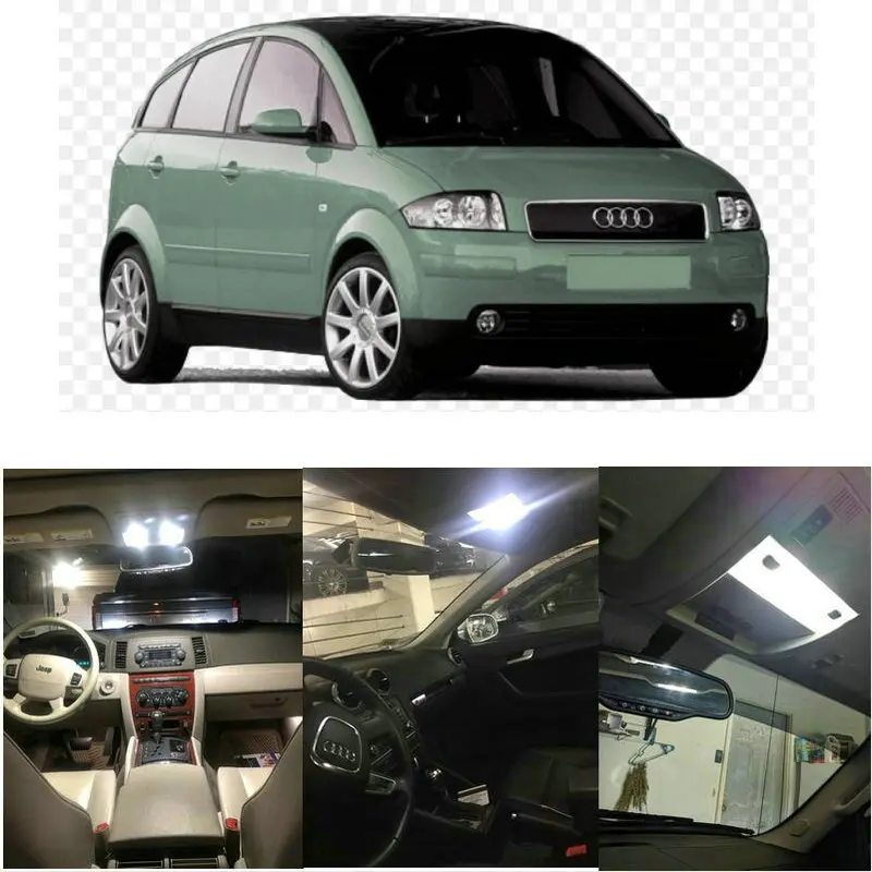 

9x LED interior lighting complete set For Audi A2 8Z trunk glove box make-up mirror lighting error free