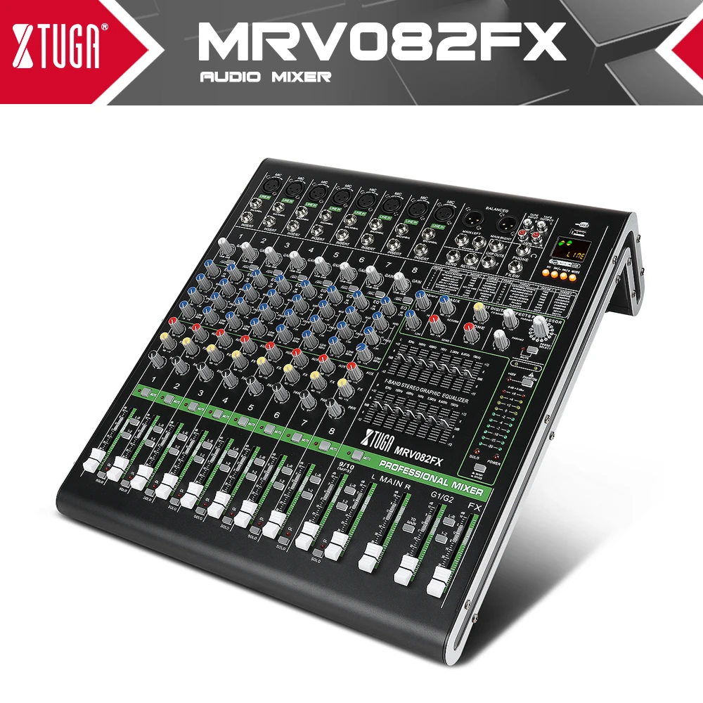 Миксер XTUGA для DJ Встроенный монитор разъем наушников 8 каналов профессиональная