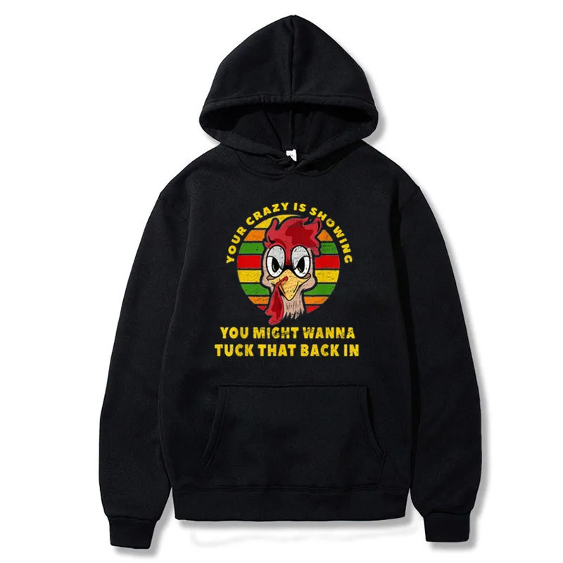 

Hot Cock Fun Pattern Printed Long-Sleeved Hooded Fleece Hoodies Sweatshirt Women Fall 2020 Women Graphic Hoodie