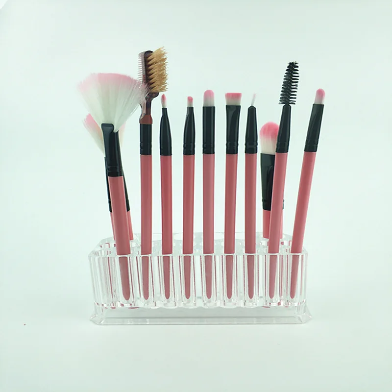 Прозрачная акриловая полка для кистей макияжа 26 отверстий коробка хранения