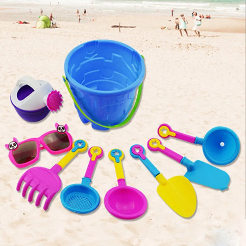 

Children's Beach Sand Toy Set, Beach Bucket, Watering Can, Shovel, Rake, Mold Kids Adult Indoor Outdoor Toy Gift