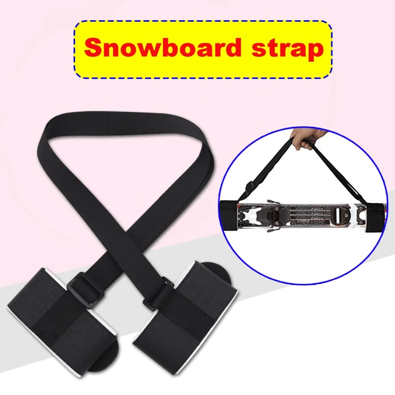 

Nylon Skiing Bags Adjustable Skiing Pole Shoulder Hand Carrier Lash Handle Straps Porter Hook Loop Protecting For Ski Snowboard