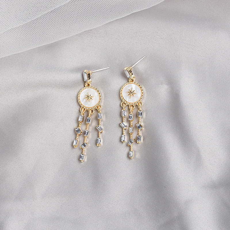 Роскошные циркониевые серьги с кисточками для женщин модные популярные