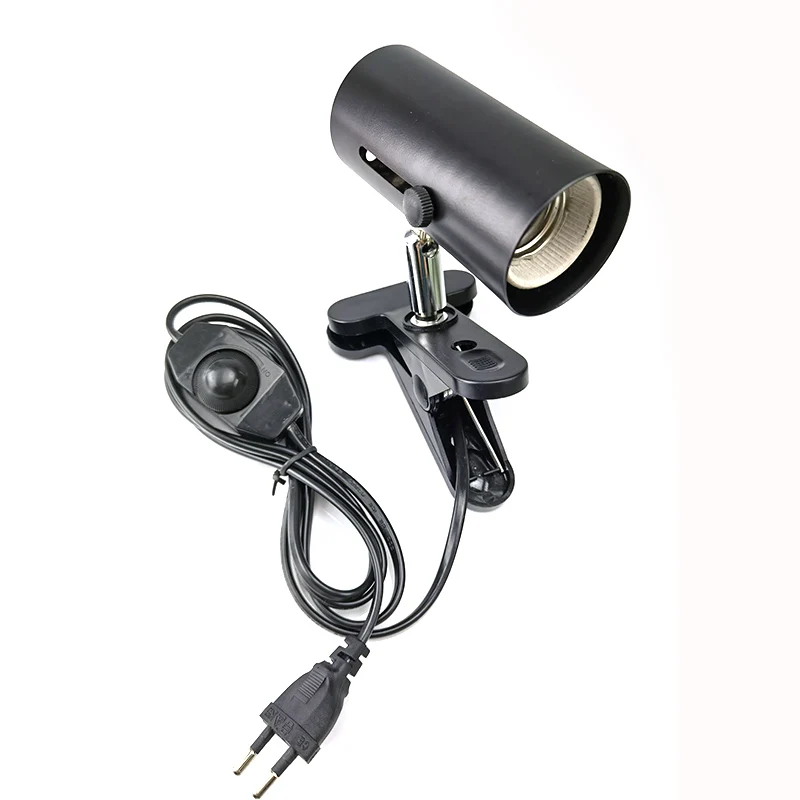 

EU US plug E27 Base tortoise Lamp Clip Holder adjustable Flexible Clip Switch for Desk animal Reptiles box Light Bulbs Base