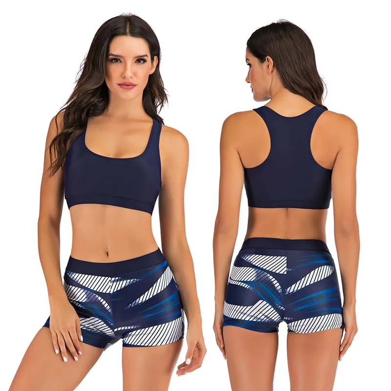 Сексуальный бандажный купальник Танкини с принтом женский большого размера 2020