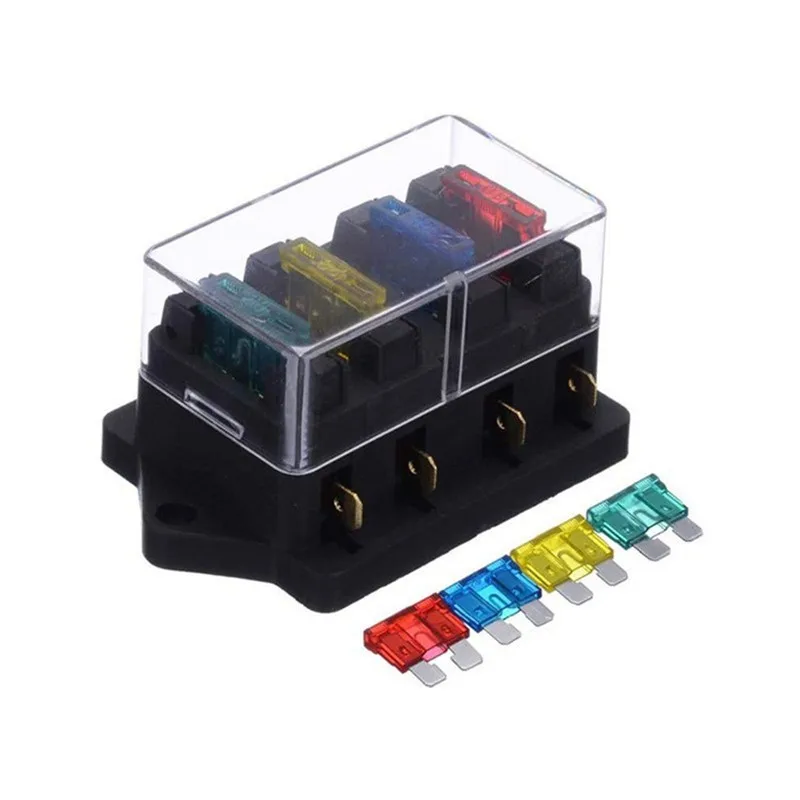 

4-сторонний блок предохранителей для автомобиля, блок предохранителей для автомобиля, грузовика, авто, блок предохранителей с 4 предохранит...