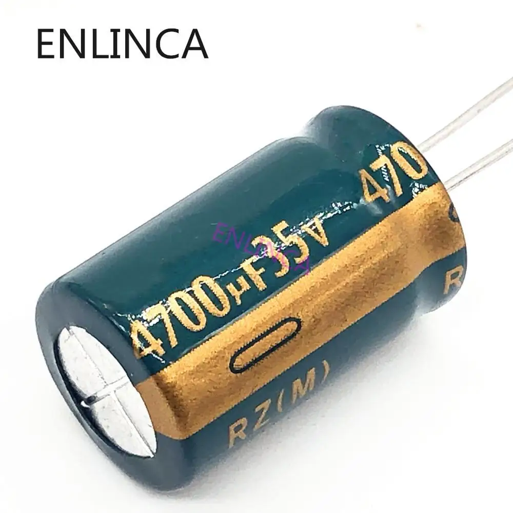 

4-50pcs/lot 16*25 or 18*25mm P55 Low ESR/Impedance high frequency 35v 4700UF aluminum electrolytic capacitor 4700UF35V 20%