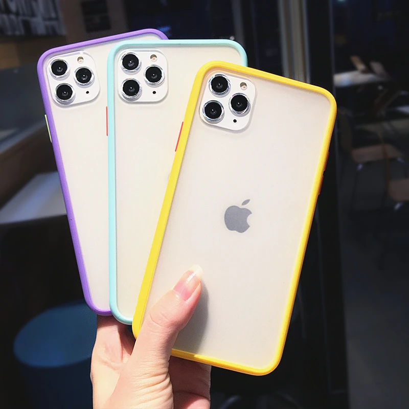 Мятный простой Матовый Бампер чехол для телефона iphone 11 Pro Max 12 Mini XR X XS 7 8 Plus 6 S
