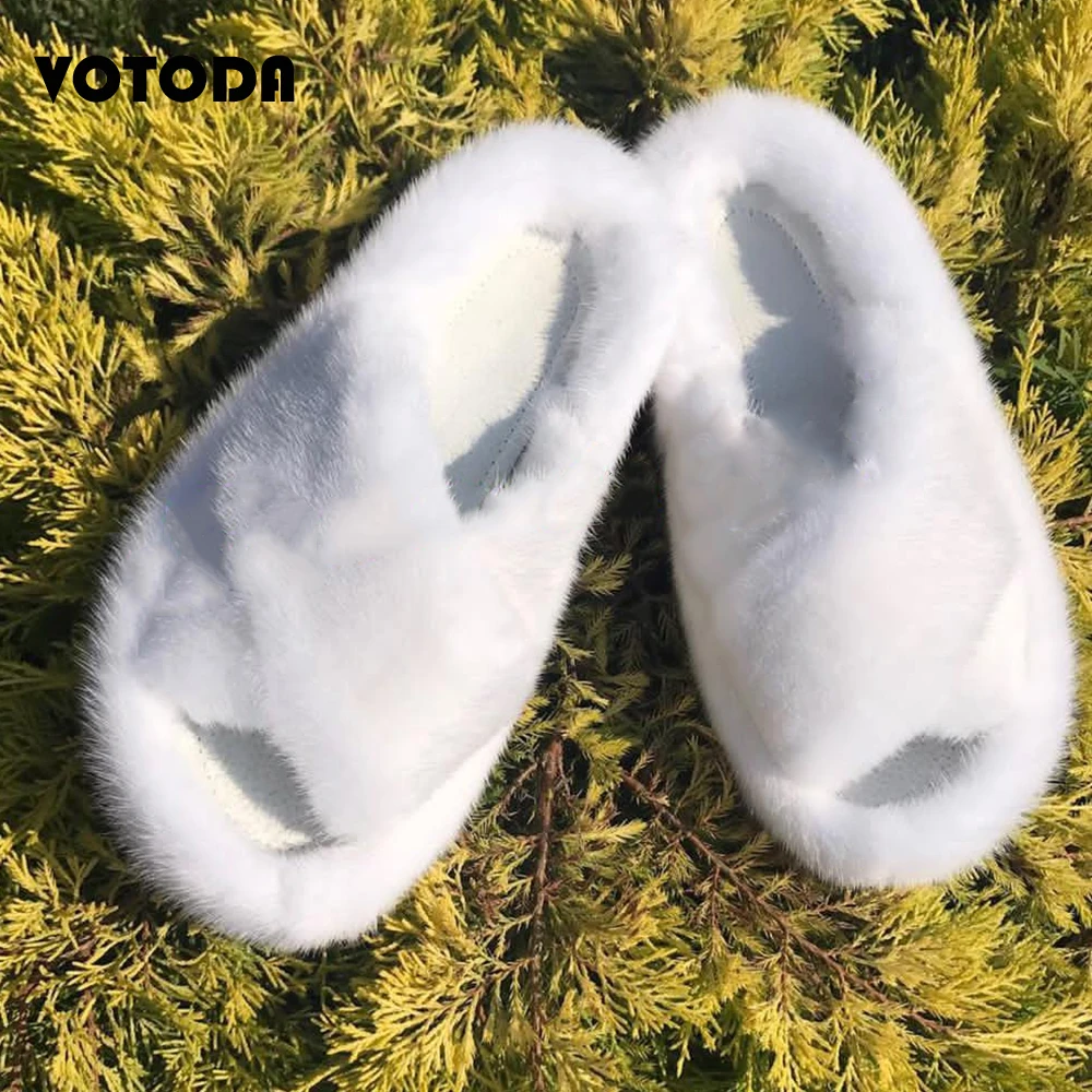 

New Real Mink Fur Slippers Women Slippers 100% High Quality Mink Slippers Warm Fluffy Fur Rainbow Slippers Soft Cute Fur Shoes