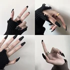 Накладные ногти, наращивание ногтей, матовые, красные, черные, белые, 24 шт., товары для профессионального маникюрного салона