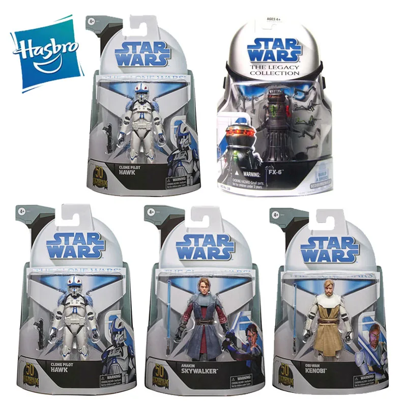 

Hasbro Star Wars The Clone Wars Anakin Skywalker FX-6 Clone Pilot Hawk Obi-Wan Kenobi Trooper Echo Action Figure Model Toys6Inch