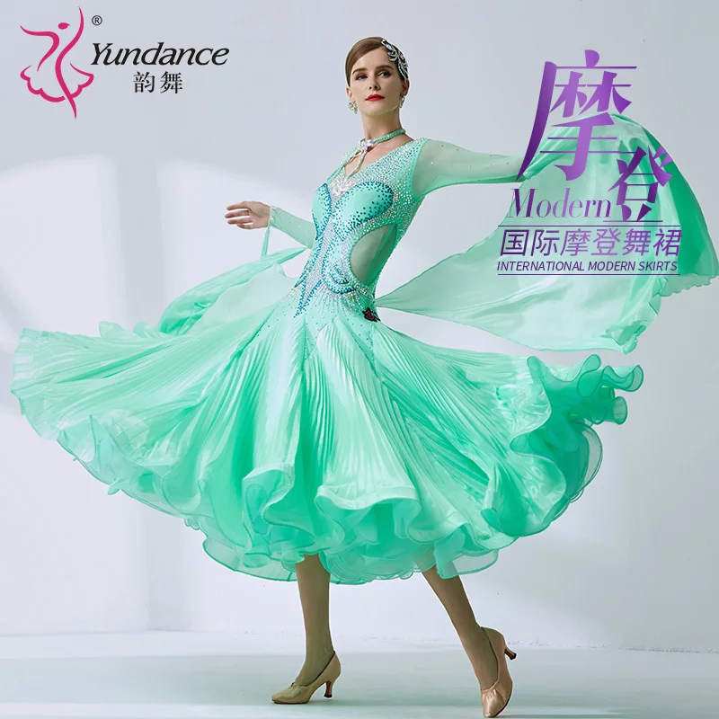 The new National standard modern dance clothing big pendulum dress practice clothing ballroom dancing Waltz-B-19527