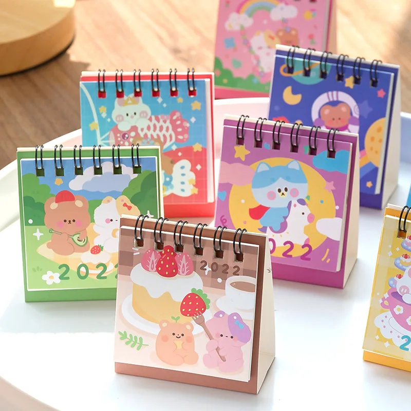 

Message Fun Fairy Tale House Mini Desk Calendar Cute Portable Desktop Ornaments Student Small Calendar 2021 calendar cards