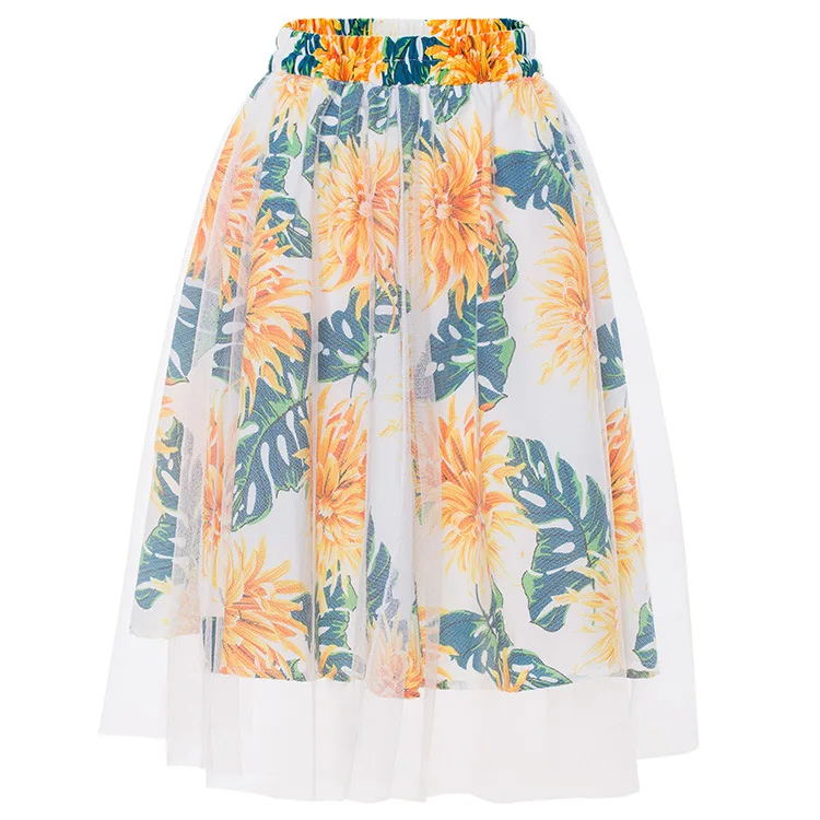 Элегантная сетчатая плиссированная длинная юбка миди 2019 весенне-летняя