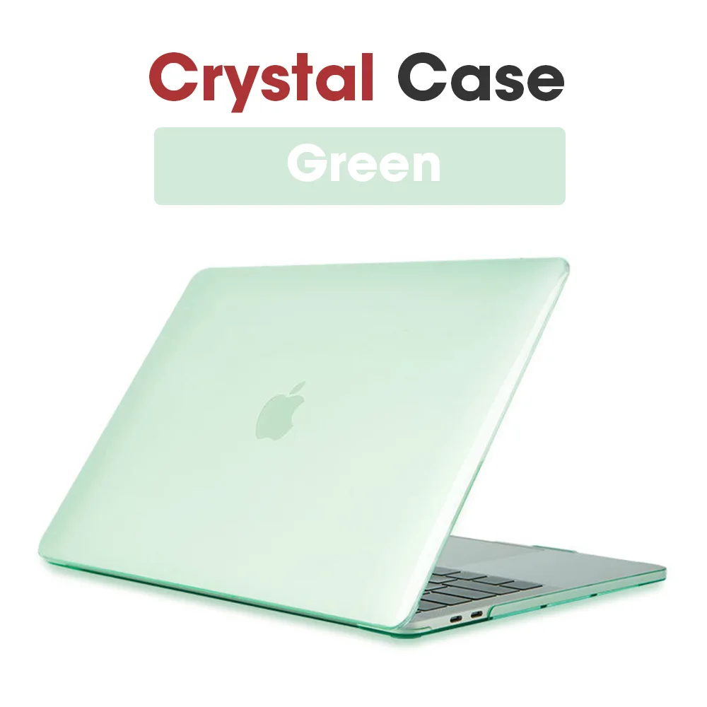 Чехол для ноутбука Apple Macbook Mac book Air Pro retina, новинка, сенсорная панель 11, 12, 13, 15 дюймов, Жесткий Чехол для ноутбука, чехол 13,3, чехол - Цвет: Crystal Green