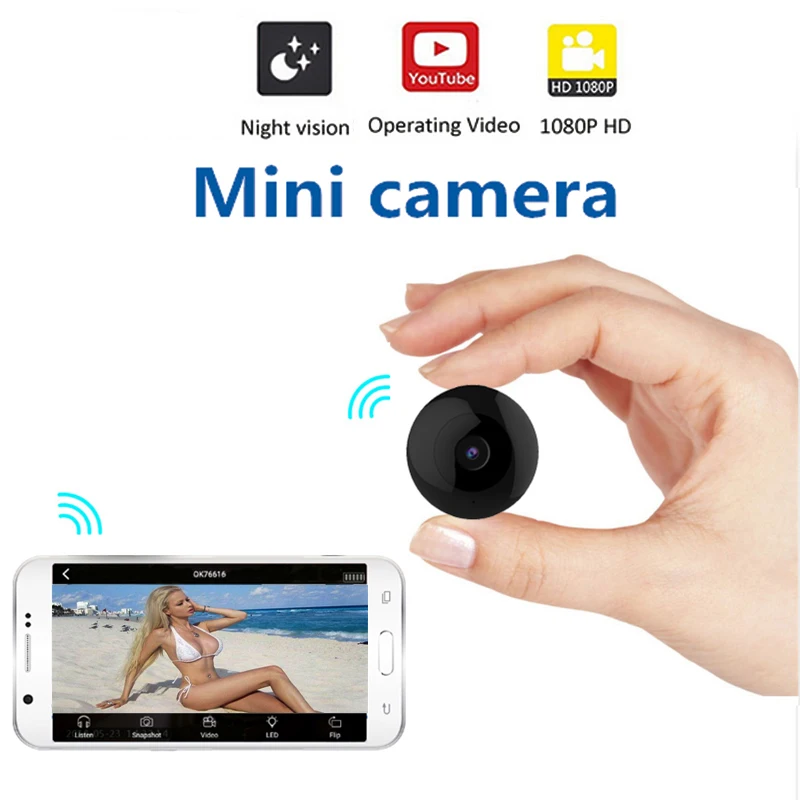 WI FI мини Камера 1080P Беспроводной Видеоняни и радионяни инфракрасный Ночное