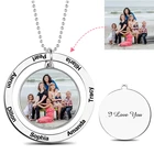 XiaoJing при индивидуальном заказе Цвет фото ожерелье с гравировкой 925 Стерлинговое Серебро Круглый Мемориальный ожерелья для мамочек подарки 2019