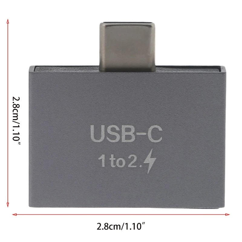 Переходник с USB C папа на Dual мама |
