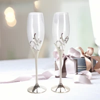 lasody crystal champagne flutes silver wedding glasses mr mrs toasting cups gift sets for couples engagement