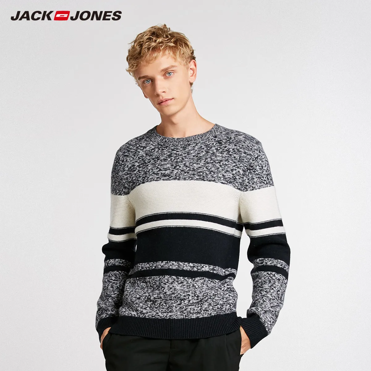 Мужской Повседневный шерстяной вязаный свитер в полоску Jack Jones | 218325517|Джемперы|