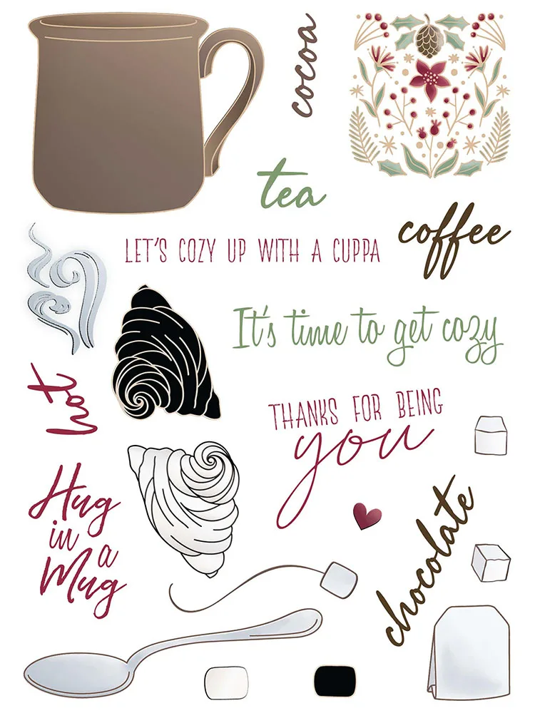 Teacup Spoon Metal Cutting Dies and Stamps for DIY Scrapbooking Material Photo Album Craft Template Paper Card Decoration |