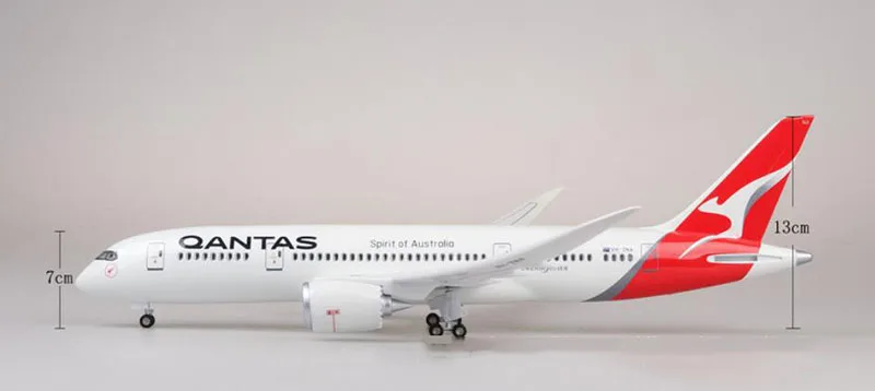 without light 1/130 масштаб 47 см самолет Boeing B787 Dreamliner самолет QANTAS Airways модель самолетов W свет и колеса литой под давлением пластиковый самолет - Цвет: without light