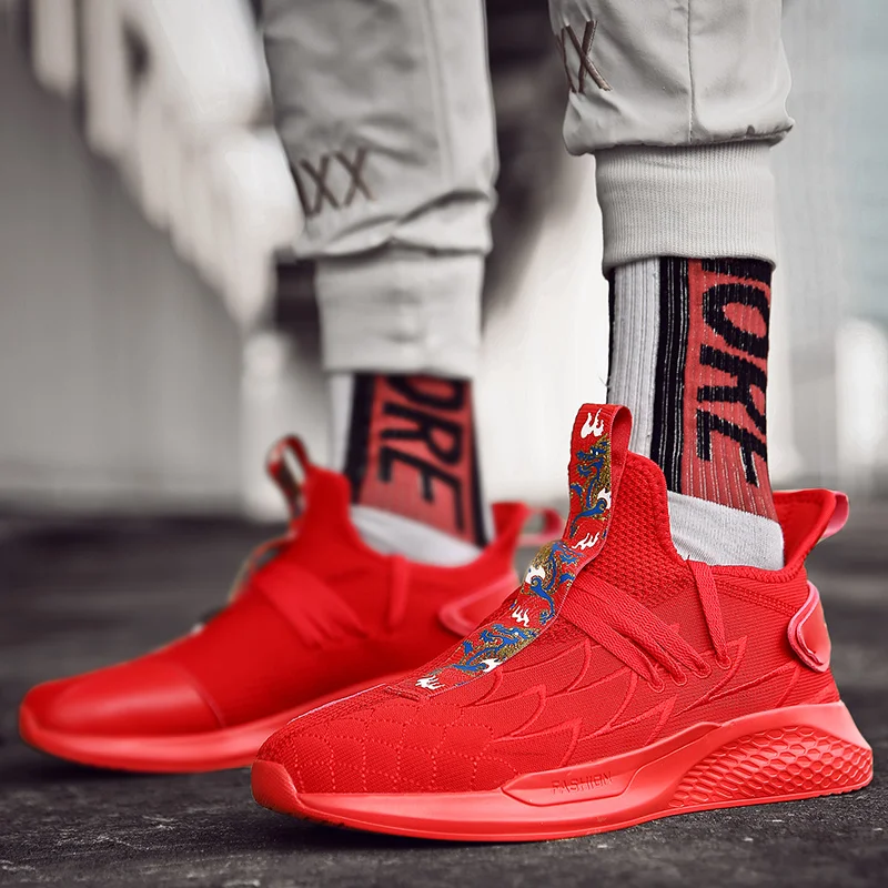 Журавль вышитые ленты спортивная обувь для мужчин бег пробежки с толстой