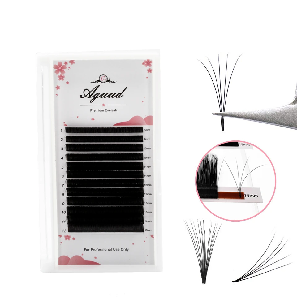 

AGUUD C CC D DD Curl Rapid Volume Fans Lashes Self Fanning Lash Extensions Blooming Eyelashes 0.03 0.05 0.07mm Easy Fan Lashes