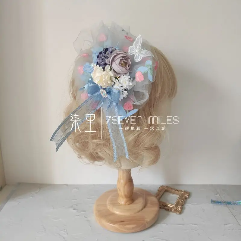 

Ручная работа, искусственная Лолита, сделай сам, искусственная Волшебная кружевная вышивка, зажим с боковыми краями, милые универсальные ми...