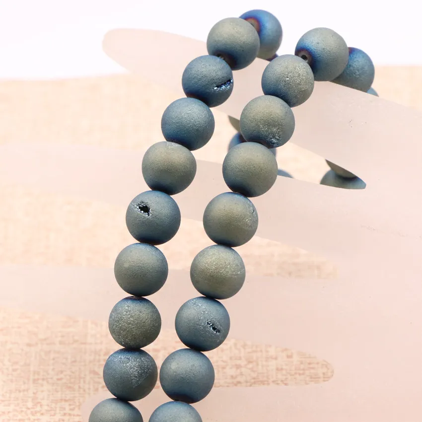 Оптовая продажа Новинка круглый натуральный кварц Geode агатовый камень бусины для