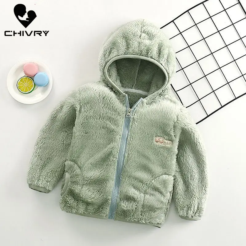Шерстяное пальто на молнии с капюшоном для мальчиков и девочек верхняя одежда