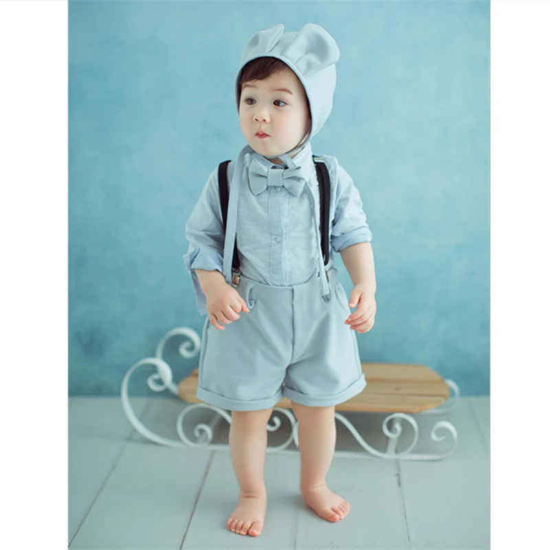 

Детская одежда для фотосъемки, костюм для мальчиков, комбинезон, шапка, детская одежда для детей 2 лет, студийный реквизит для новорожденных