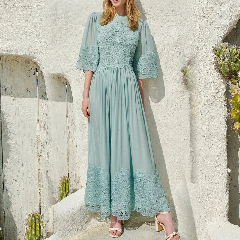 

Super Fairy Dress Birthday Dress, Heavy Lace Stitching and Ankle Dress, Lady Goddess Fan Banquet Dress Skirt Dress