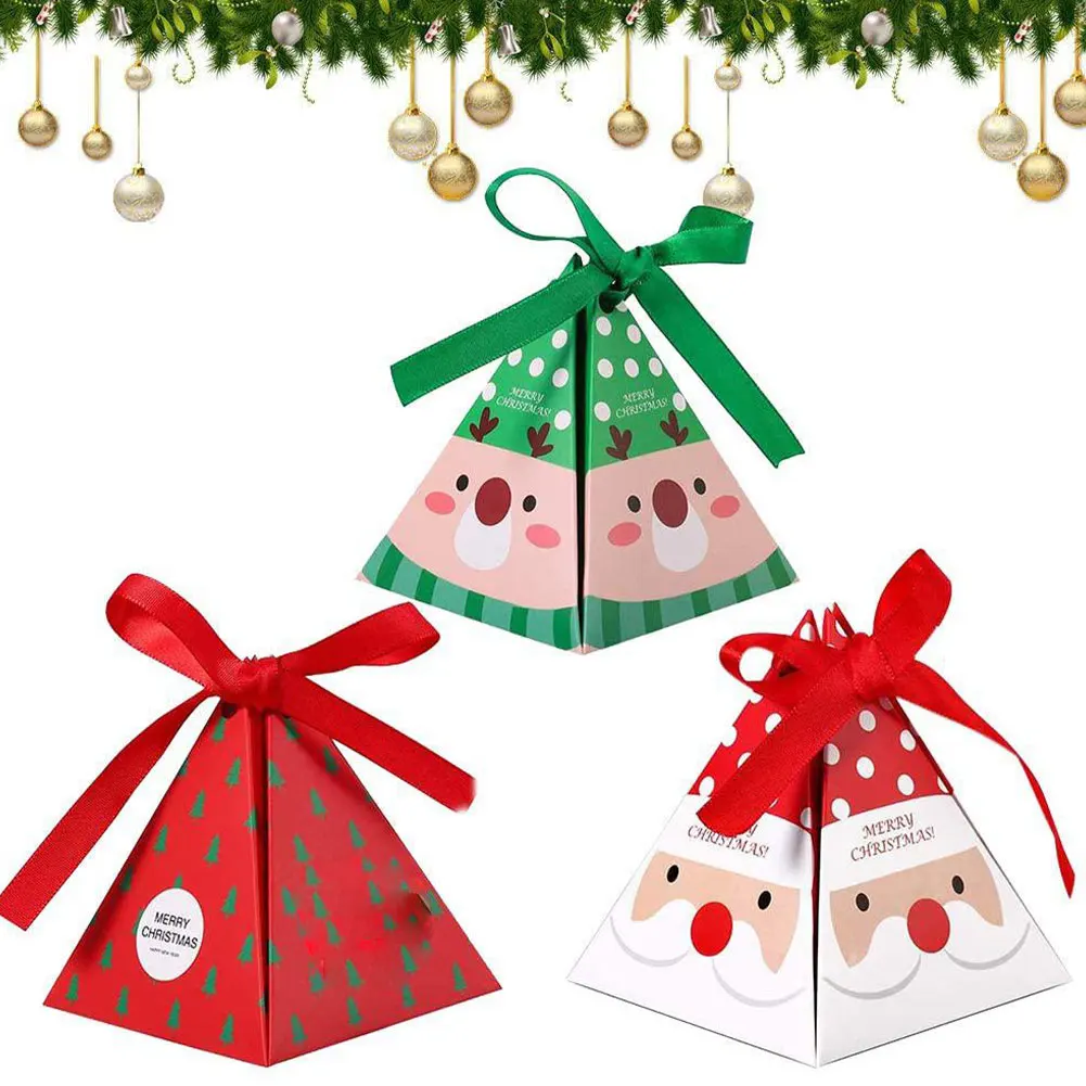 

30pcs Christmas Paper Boxes Party Favors Gift Treats Candy Chocolate Goodies Boxes Party Supplies Kids Candy Box Gift Wrapping
