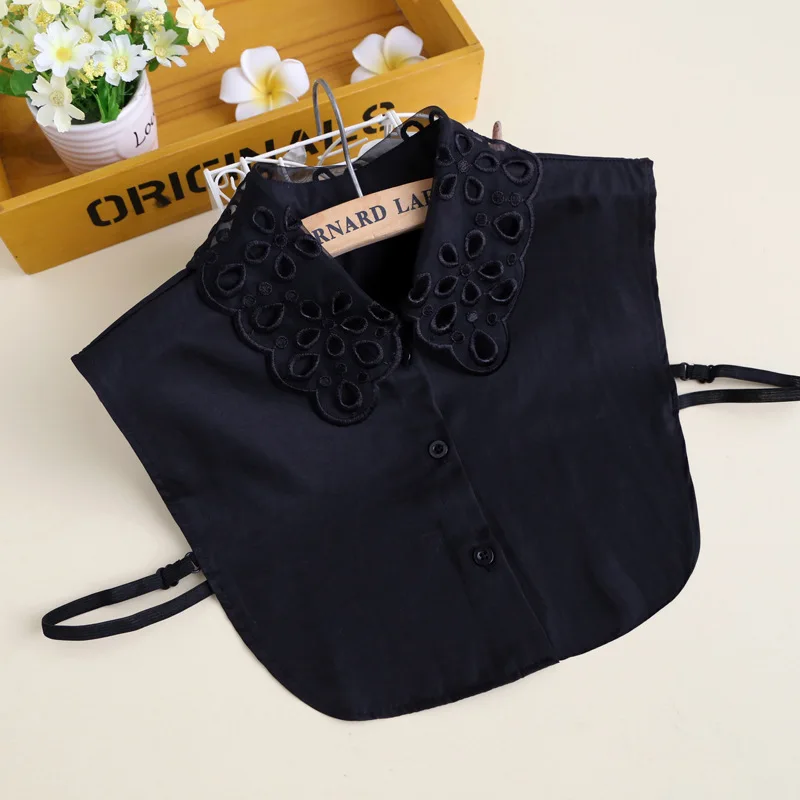 

Sexy black lace flower lovely girl style binding false collar cape shirt collar Korean joker lapel stand collar false collar Top