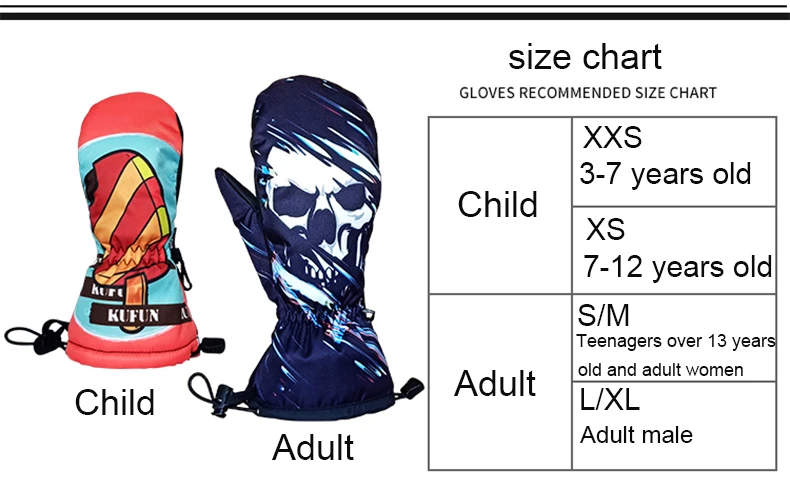 Лыжные перчатки Сноубординг водонепроницаемый утолщение зима теплый снегоход