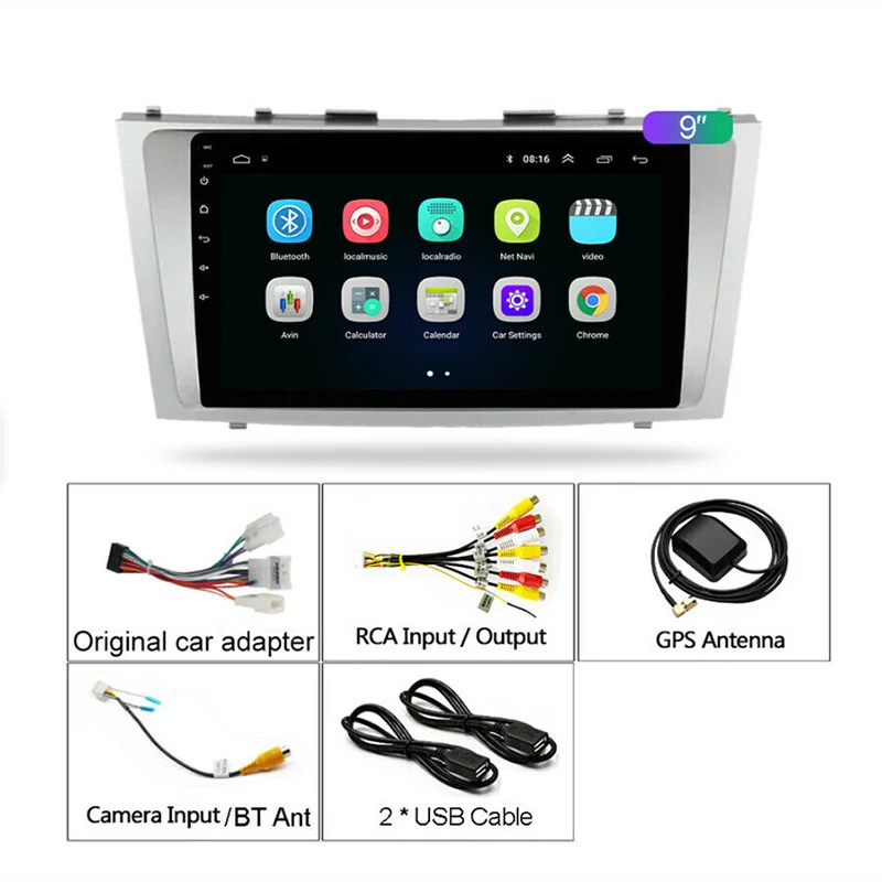Мультимедийный проигрыватель для Toyota Camry 9 1-2007 1 + 16 ГБ дюймов Android 2011 2 Din GPS |