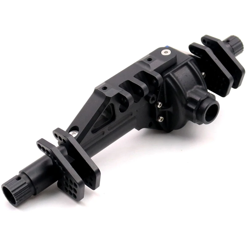 

CNC Metal Front & Rear Axle Housing Kit Black with Metal Steering Knuckle C Hub Carrier Axle Lockout Steering Link Rod