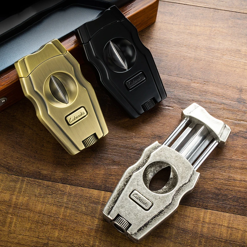 Портативный резак для сигар V Cut из нержавеющей стали встроенный дырокол Дырокол