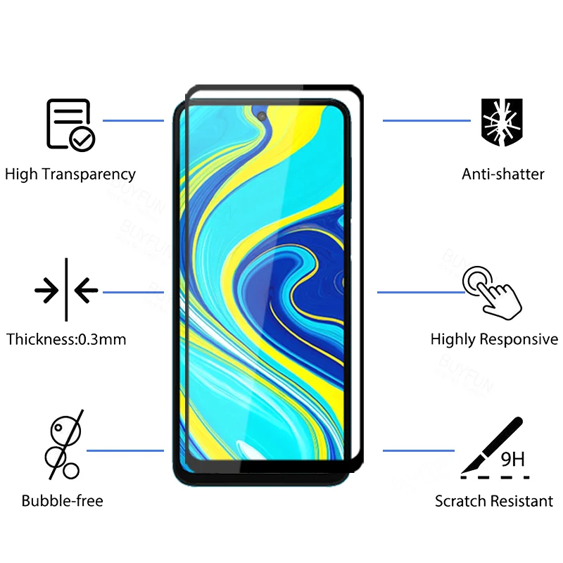 1-2 шт. закаленное стекло для Xiaomi Redmi Note 9S Защитная пленка Xiami Xaomi redme Readmi 9s 9A 9C 9 Pro Glas |