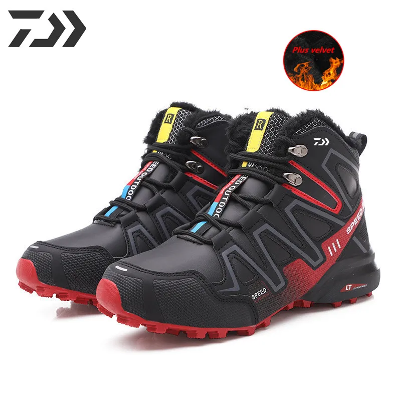 

Мужская осенне-зимняя обувь Daiwa для рыбалки сохраняющая тепло обувь большого размера Новая мода плюс бархатная Уличная обувь для рыбалки сп...