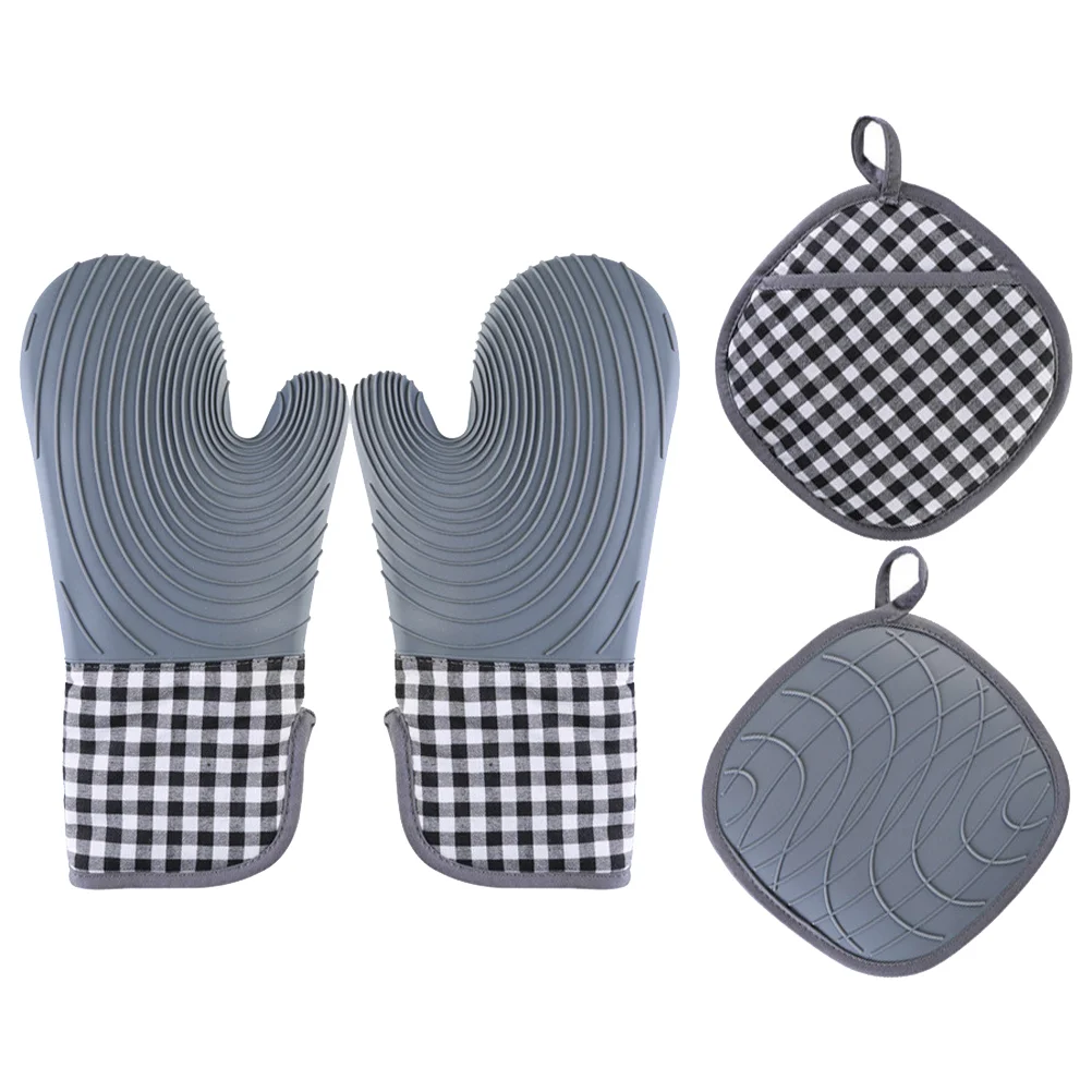 

1 Set Oven Mitts and Pot Holder Premium Oven Mitts Heat Resistant Pot Holder