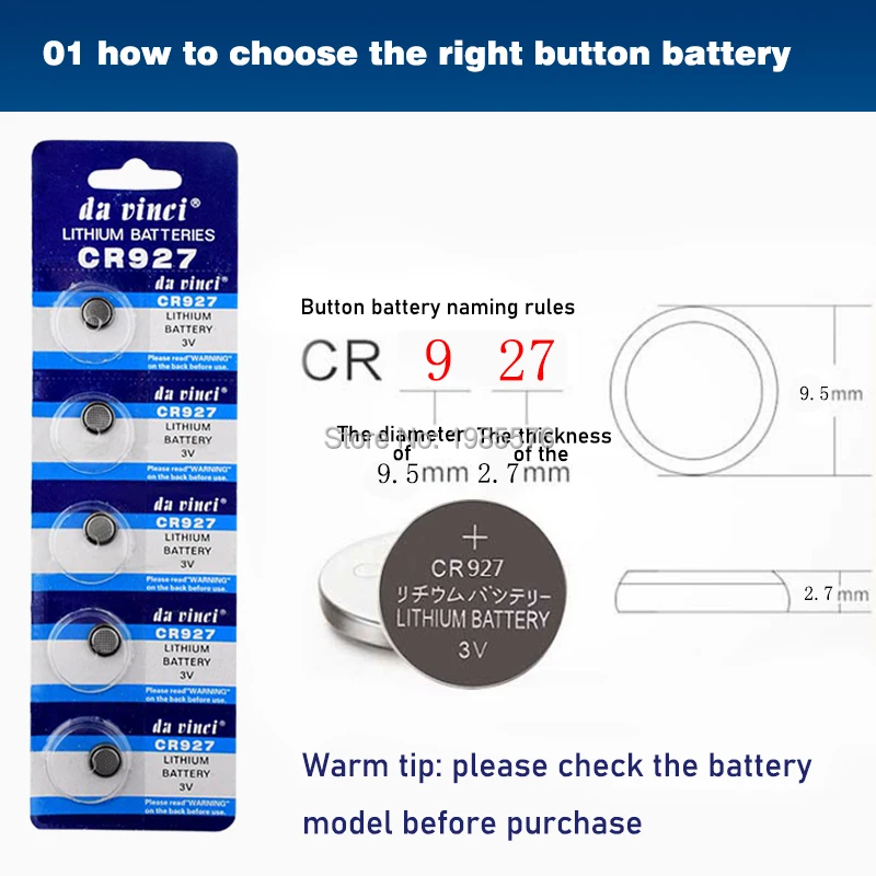 CR927 100 шт./упак. кнопочные батареи BR927 ECR927 5011LC Cell Coin литиевая батарея 3V CR 927 DL927 для