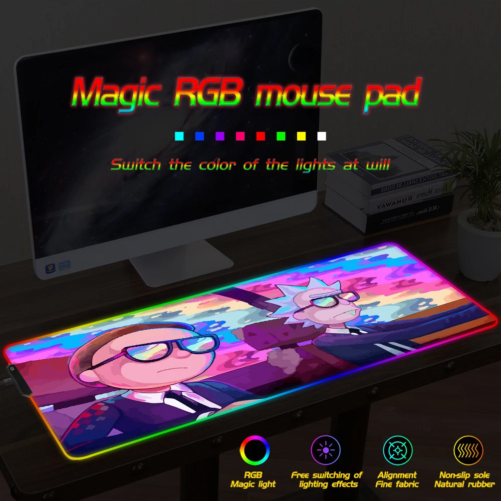 FFFAS RGB коврик для мыши игровой большой компьютерный геймер XXL светодиодный с