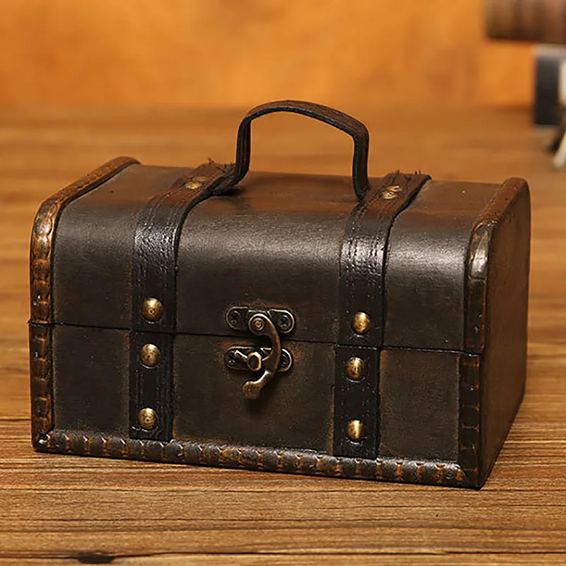 Винтажная деревянная шкатулка для хранения в стиле ретро|Органайзеры косметики|