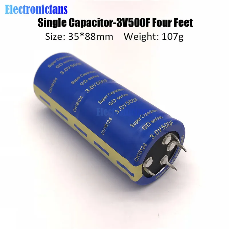 3V 500F сверх яркий конденсатор 4 фута 3V500F 35*88 мм супер для Автомобильный Выпрямитель