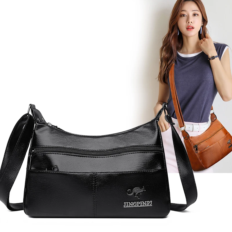 

Large Capacity Casual Leather Crossbody Shoulder Bags for Women 2021 New Brand Wallet and Handbag Luxury Designer Satchel