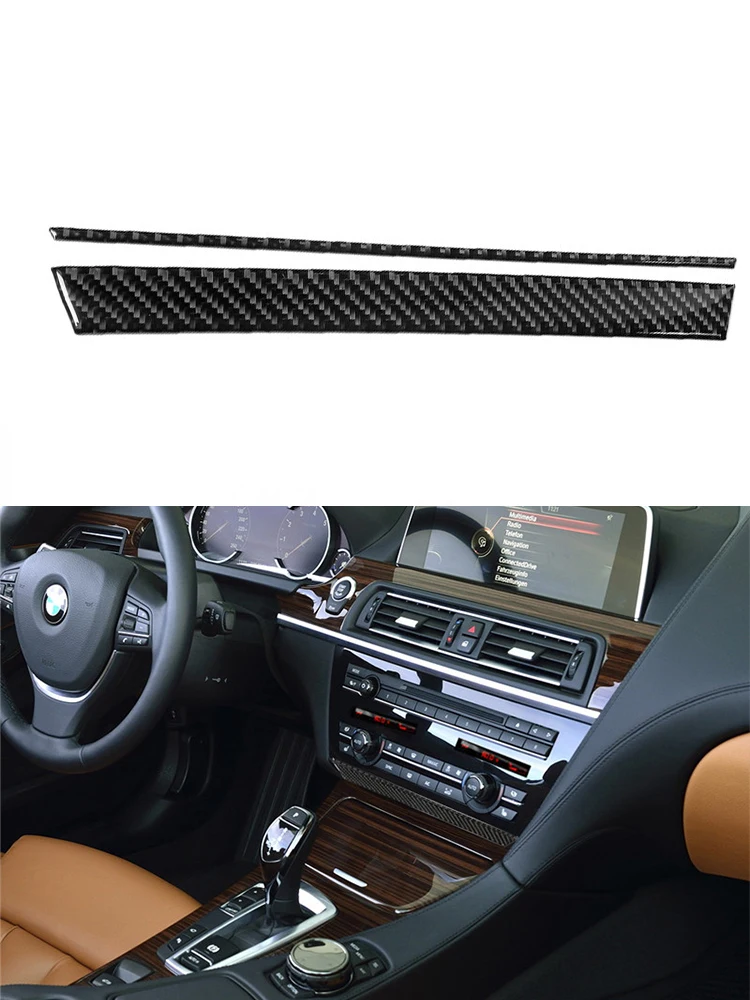 

Нижние наклейки на панель cd, 2 шт., автомобильные аксессуары, интерьер из углеродного волокна для BMW серий 6 (F12 F13) купе, покрывало 2011-2018