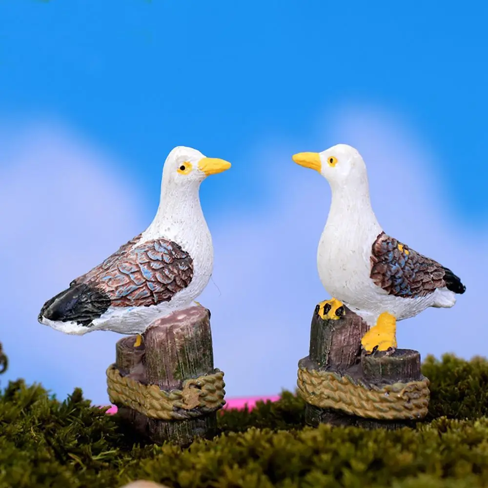 

Sea Bird Seagull Stand Stump Miniature Fairy Garden Houses Decoration Mini Craft Micro Landscaping Decor DIY Accessories