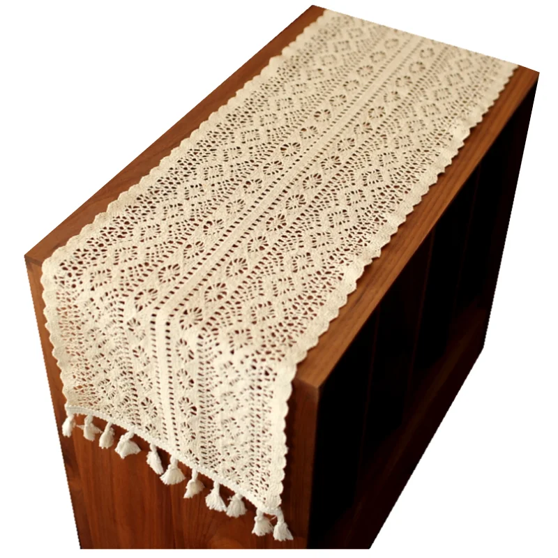

Chemin De Table Runner Modern Weding Decoration Mariage Deco Hollow Out Desk Flag Towel Mori Style Cabinet Dust Proof Cover